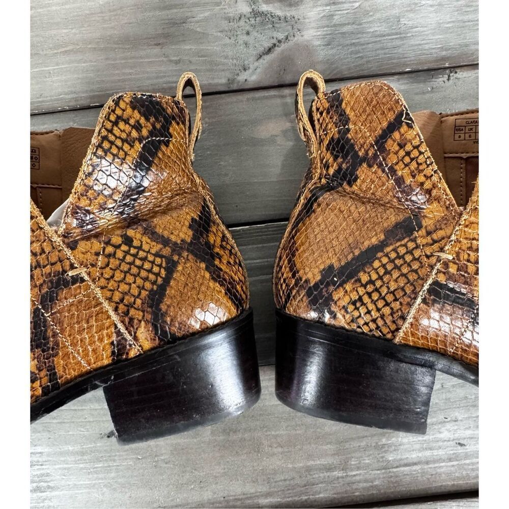 Vionic Tan/Brown Snake-Print Cutout Heeled Ankle Boots - Picture 9 of 9